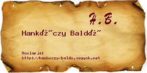 Hankóczy Baldó névjegykártya